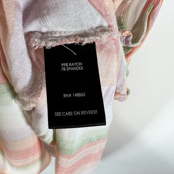 TORRID Women's Rayon‎ Blend Striped Tiered Tunic Size 2X Colorful Beach Boho - Picture 5 of 9